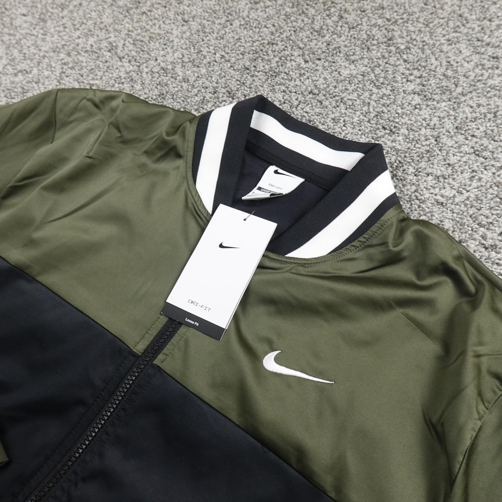 NEW Nike Jacket Mens M Green Black Golf Club Dri FIT‎ Full Zip Windbreaker Coat